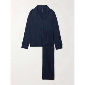 Skims navy ribbed pajama set size xs